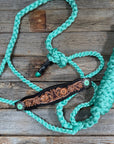 Seafoam Mule Tape Halter - Floral and Western 