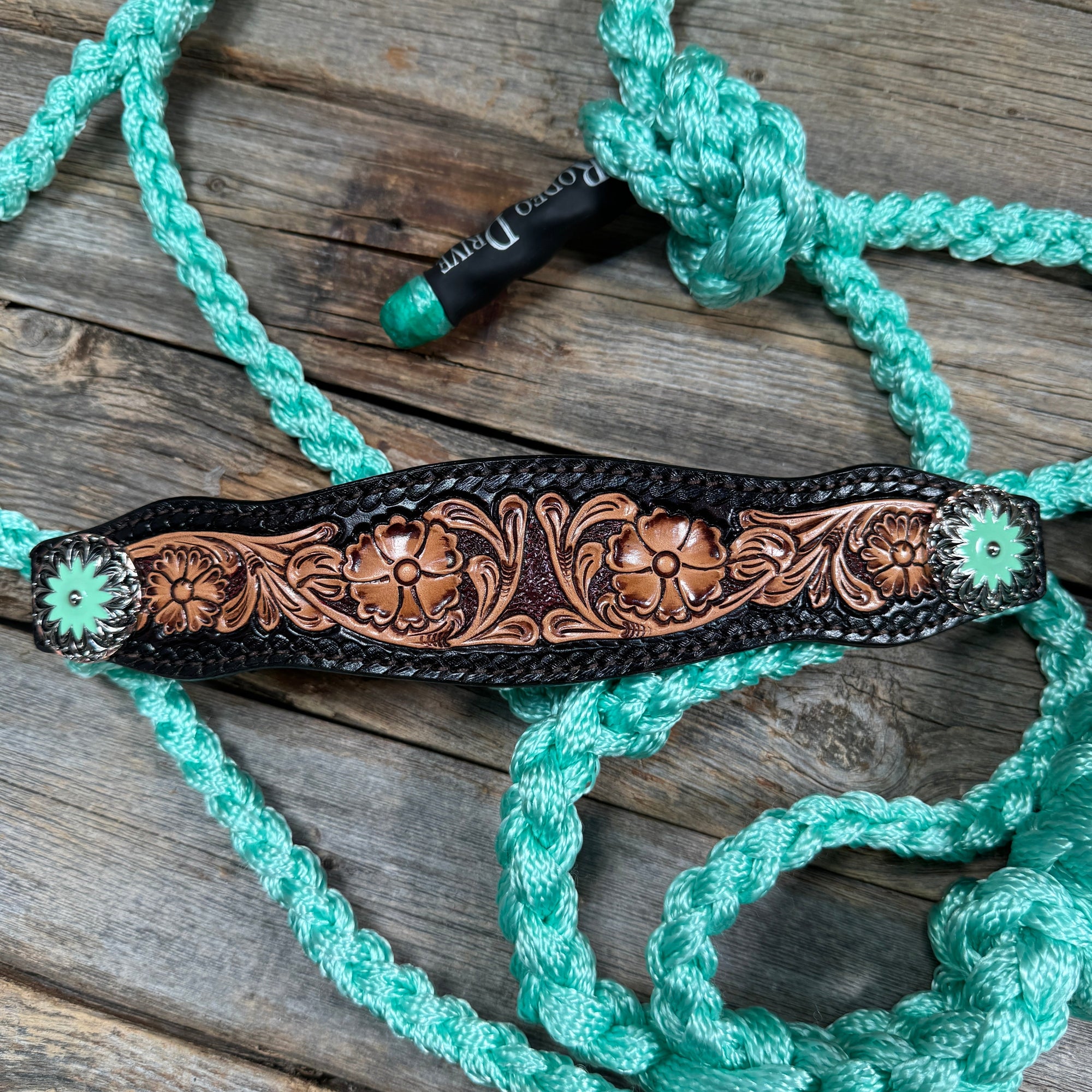 Seafoam Mule Tape Halter - Floral and Western 