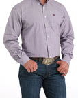 Mens Cinch LS Button Up- Lilac PLaid
