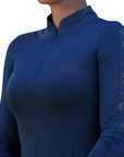 Long Sleeve Lace Competition Shirt With Moisture Wicking Fabric For Superior Comfort