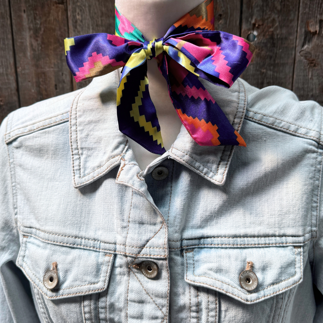 Multi Colored Western Skinny Mini Wild Rag Scarf / Cowgirl Necktie 