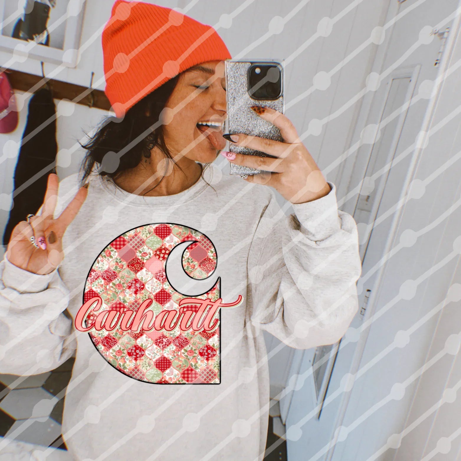 Reds &amp; floral quilt CH tee or sweatshirt