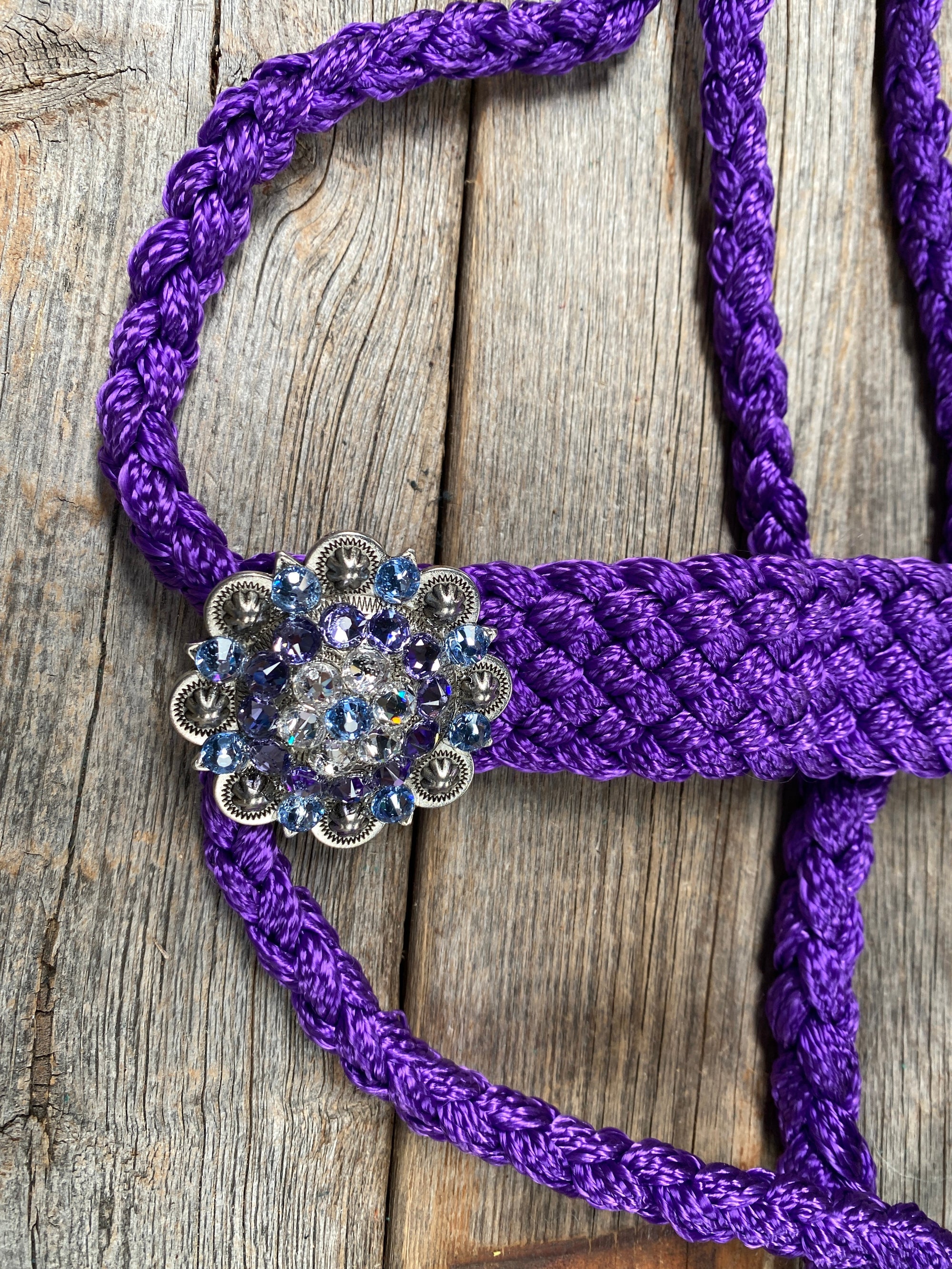 Purple Mule Tape Halter - Antique Silver 