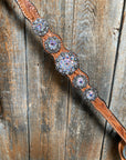 Light Oil and Antique Silver Browband & Breastcollar Tack Set 