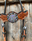 Light Oil and Antique Silver Browband & Breastcollar Tack Set 