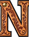 Monogrammed Initial Western Leather Look Saddle Longhorn Cowboy Cowgirl Kitchen Dish Towels Made in America
