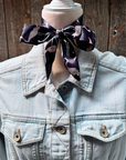 Navy and Pink Western Skinny Mini Wild Rag Scarf / Cowgirl Necktie 