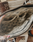 Lucille Cowhide and Tooled Leather Tote  Bag