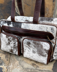 Vintage NFR Buckle Carry All Cowhide Duffle Travel Bag