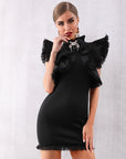 Black Flying Sleeves cocktail Dress