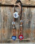 Silver Buckstitch Patriotic One Ear Tack Set  