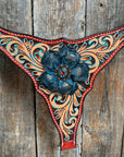 Rust Triangle Turquoise Flower One Ear/ Breastcollar Tack Set 