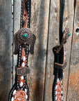 Classic Copper and Turquoise One Ear / Breastcollar Tack Set 