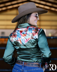 OLIVE SIERRA SATIN PERFORMANCE RODEO SHIRT