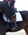 European Cotton Dressage Saddle Pad - White & Black Twist Trim