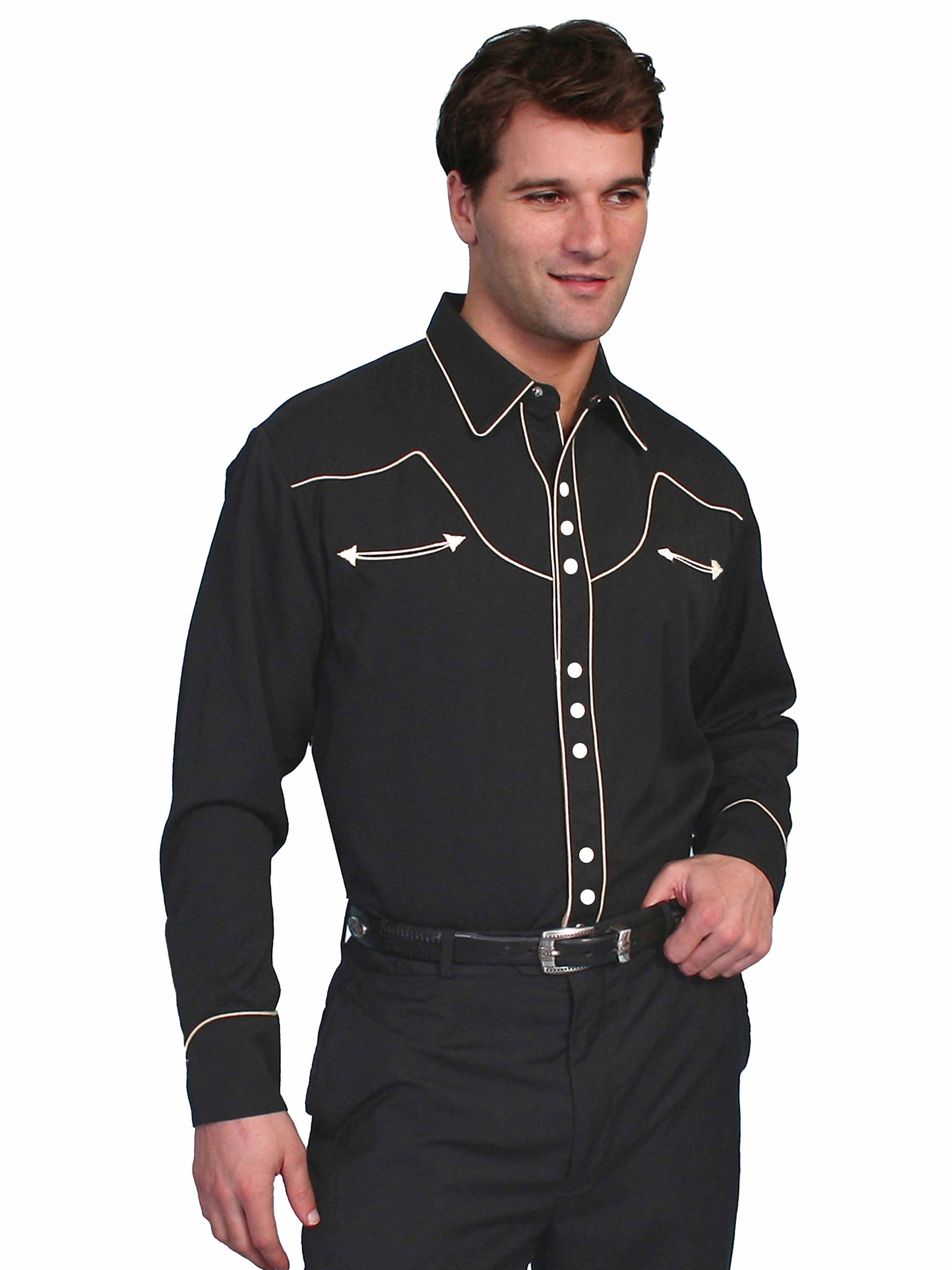 Solid W/cont. Piping Shirt - P-620X