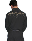 Gold Embroidery Notes Shirt - P-627