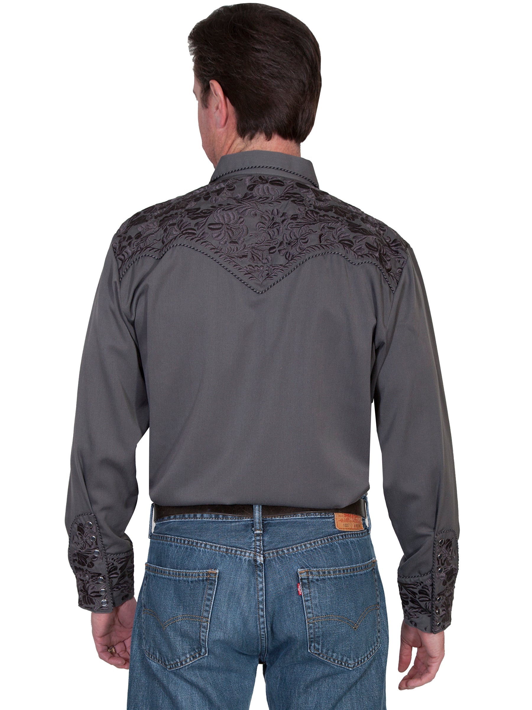 Floral Tooled Embroidery Shirt - P-634X