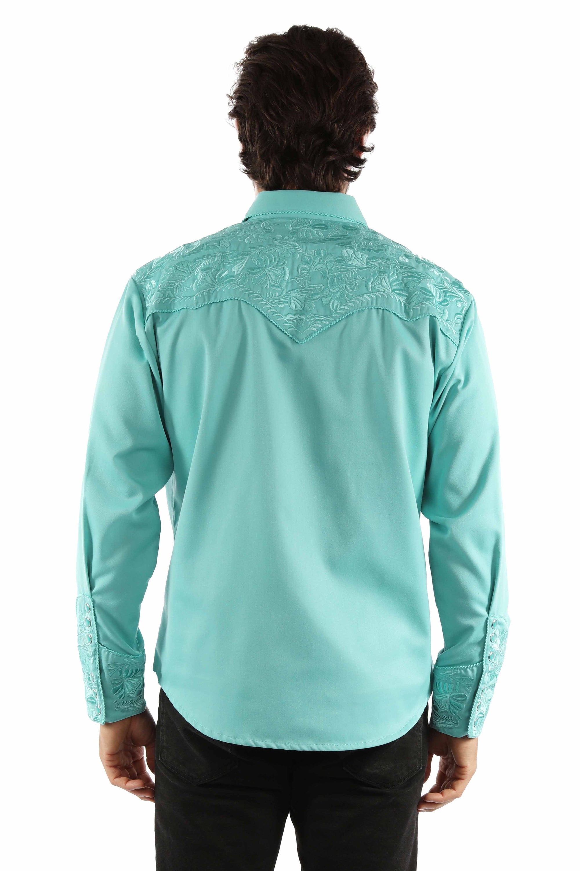 Floral Tooled Embroidery Shirt - P-634X