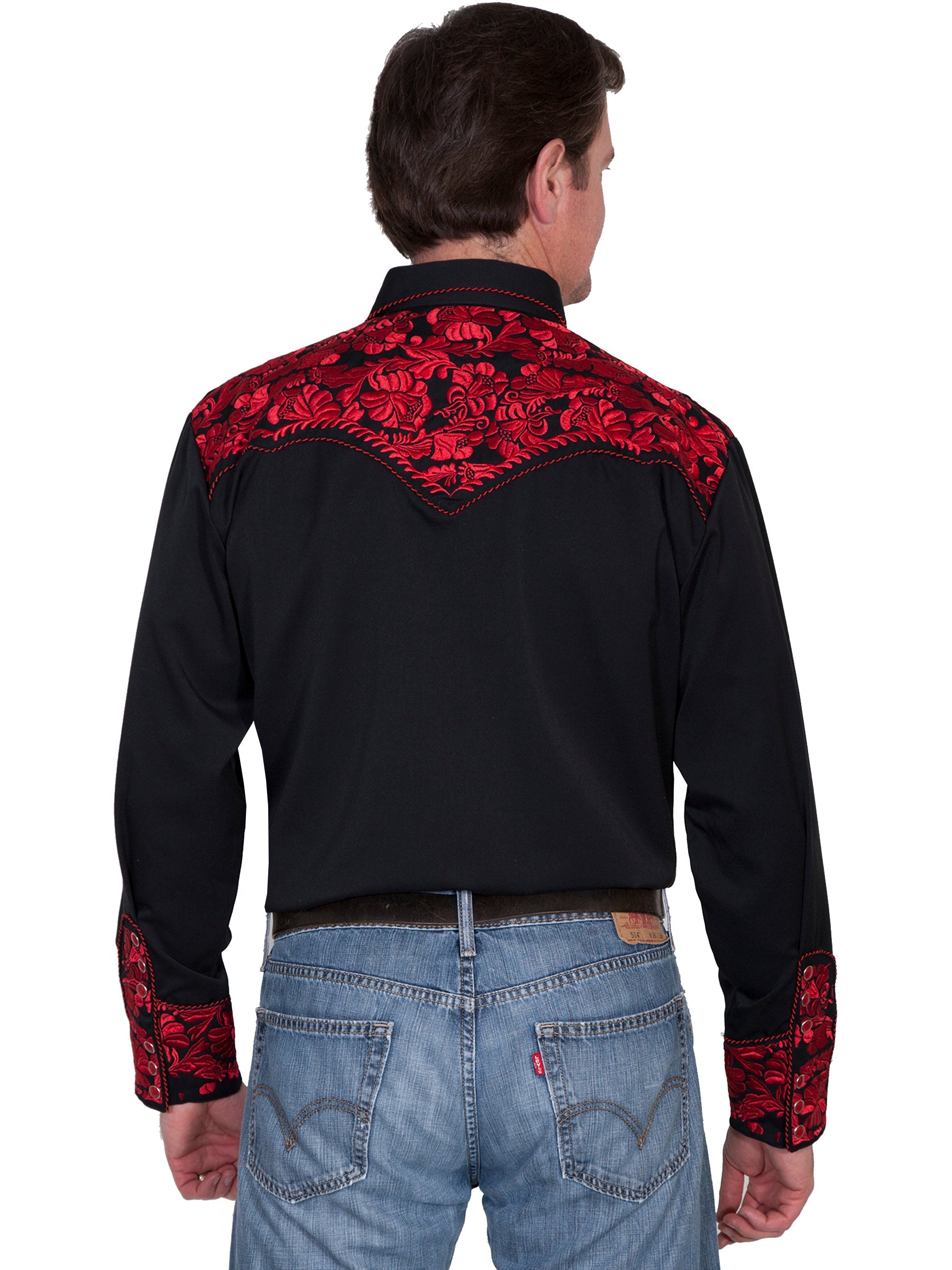 Floral Tooled Embroidery Shirt - P-634X