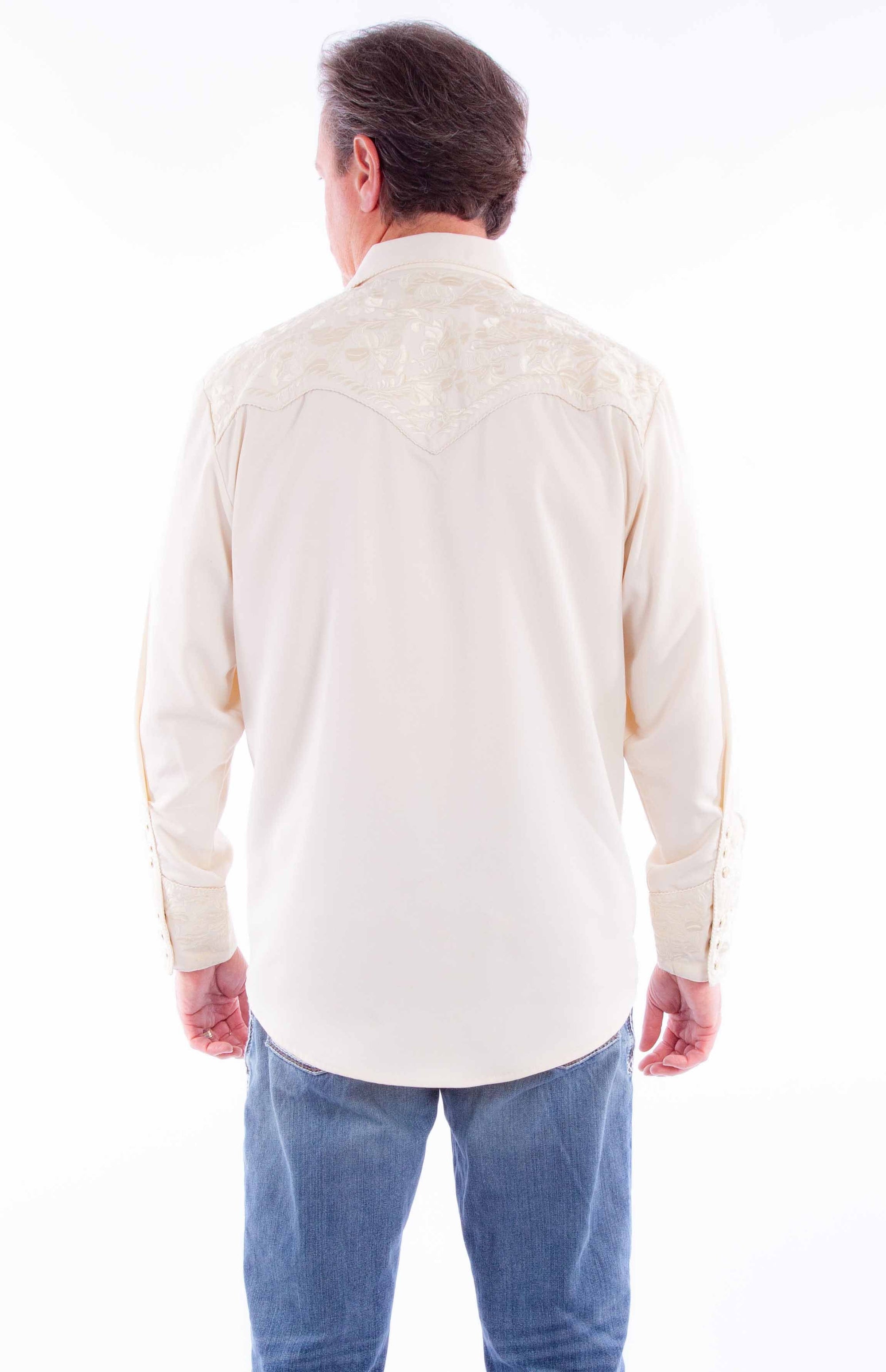 Floral Tooled Embroidery Shirt - P-634X