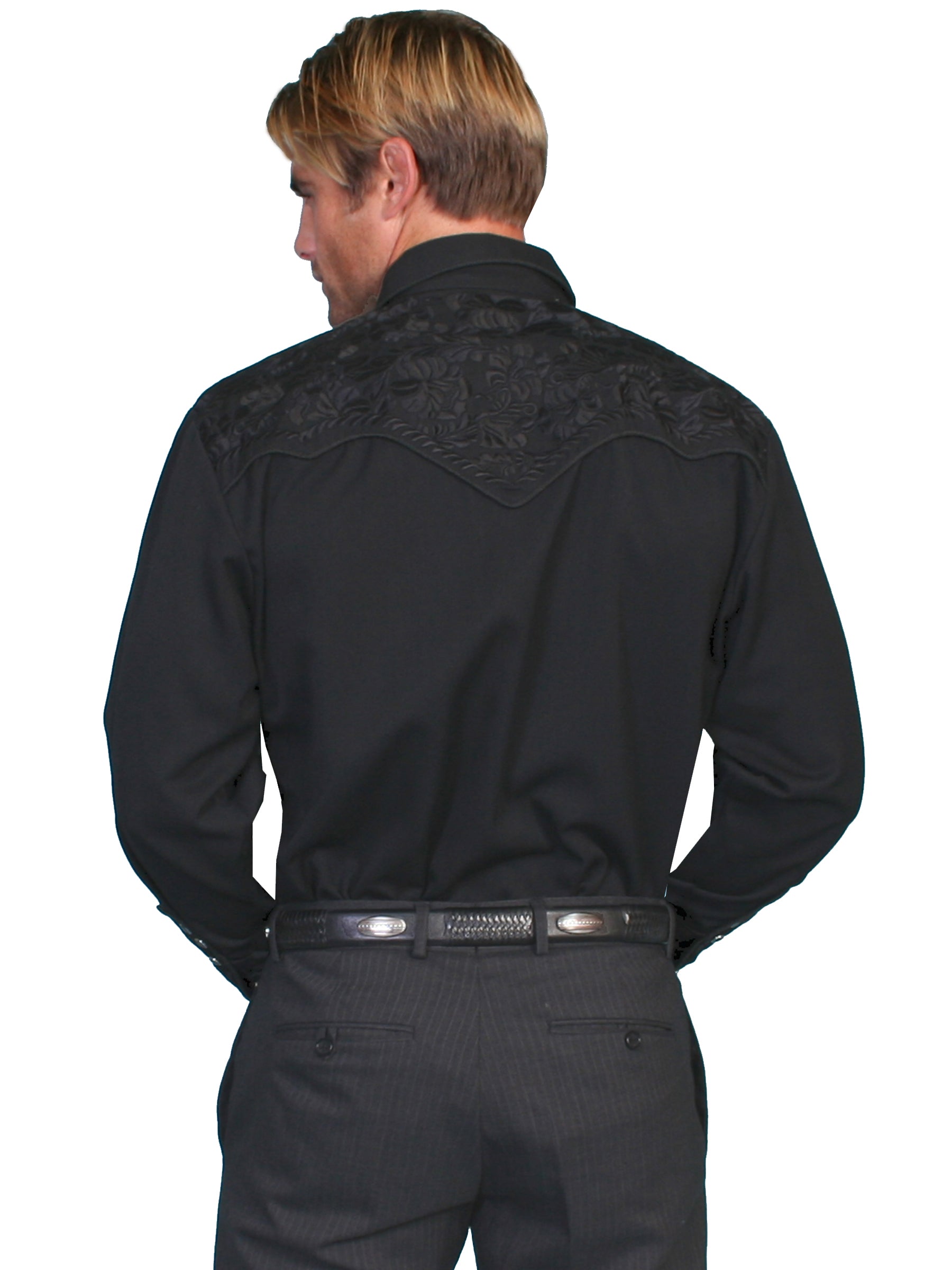 Floral Tooled Embroidery Shirt - P-634X