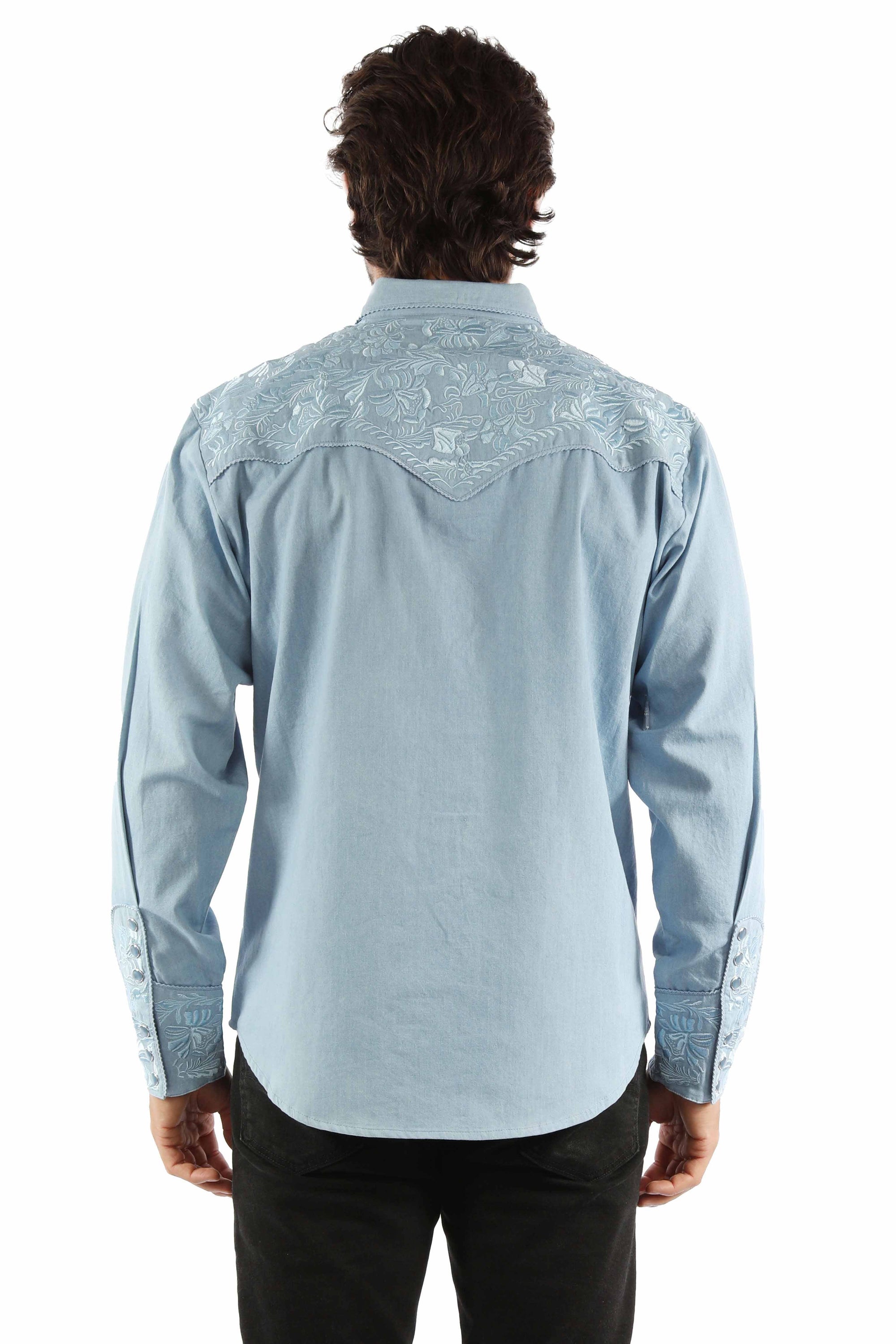 Floral Tooled Embroidery Shirt - P-634X