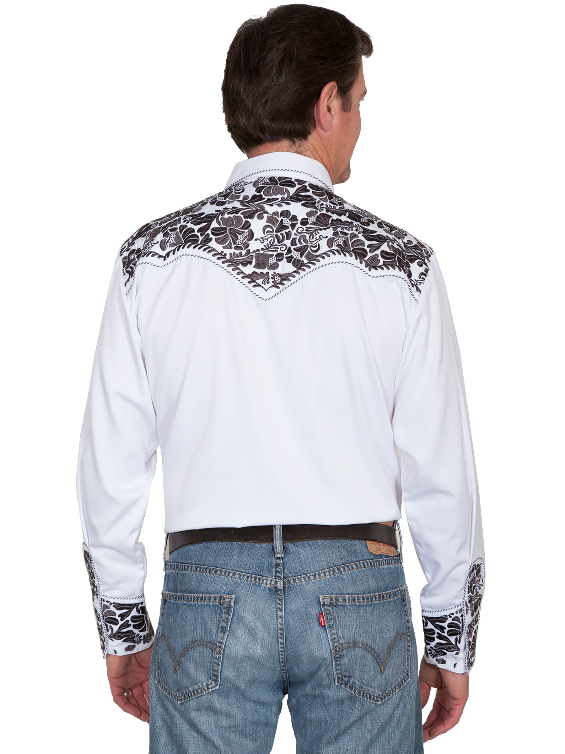 Floral Tooled Embroidery Shirt - P-634X