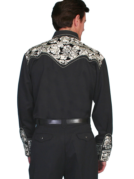 Floral Tooled Embroidery Shirt - P-634X