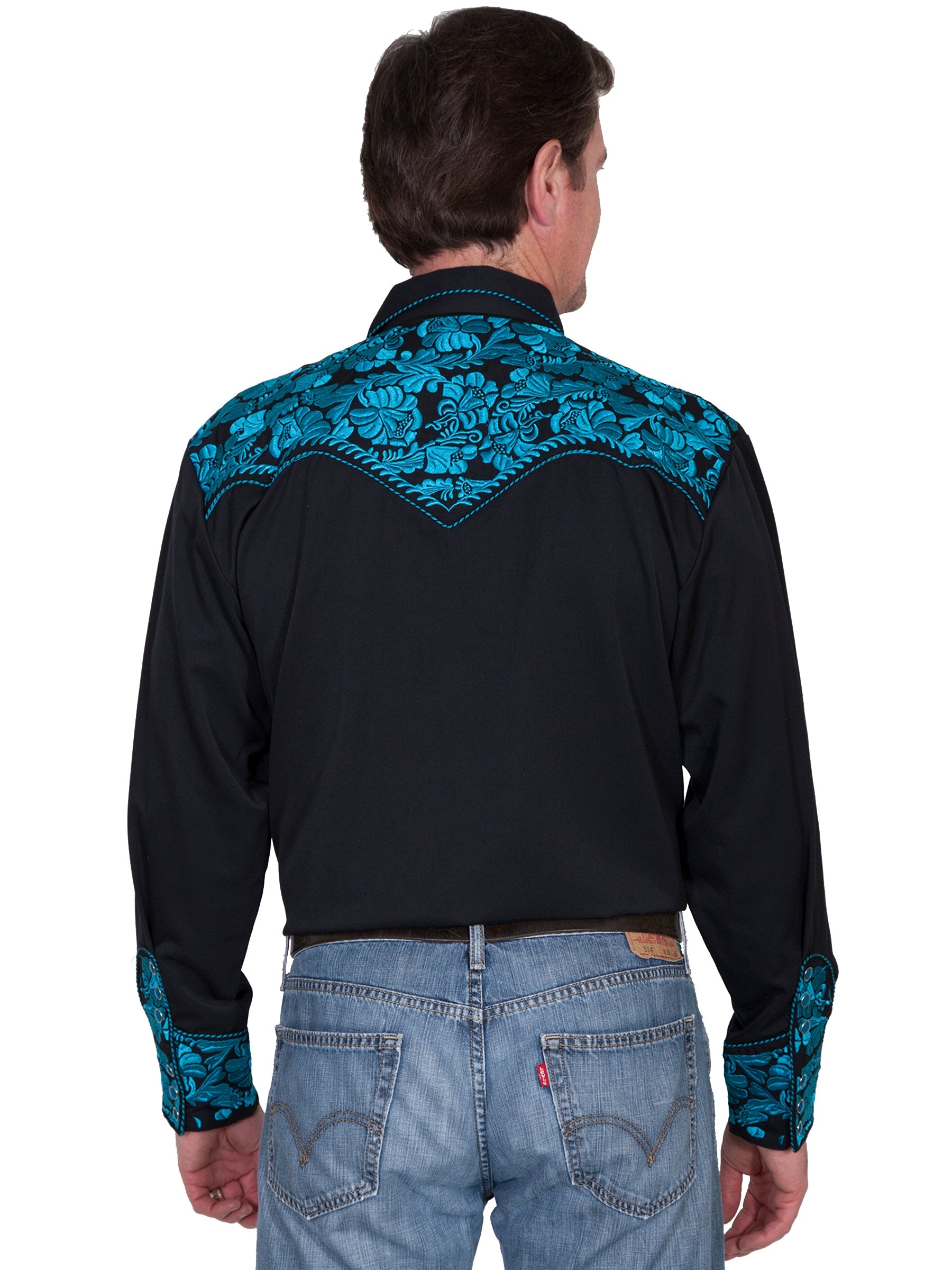 Floral Tooled Embroidery Shirt - P-634X