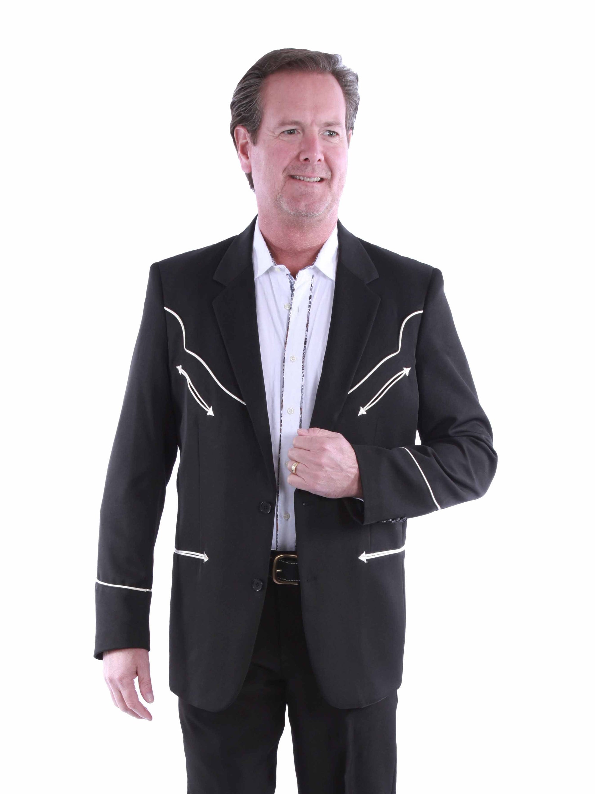 Solid Blazer W/piping - P-656L