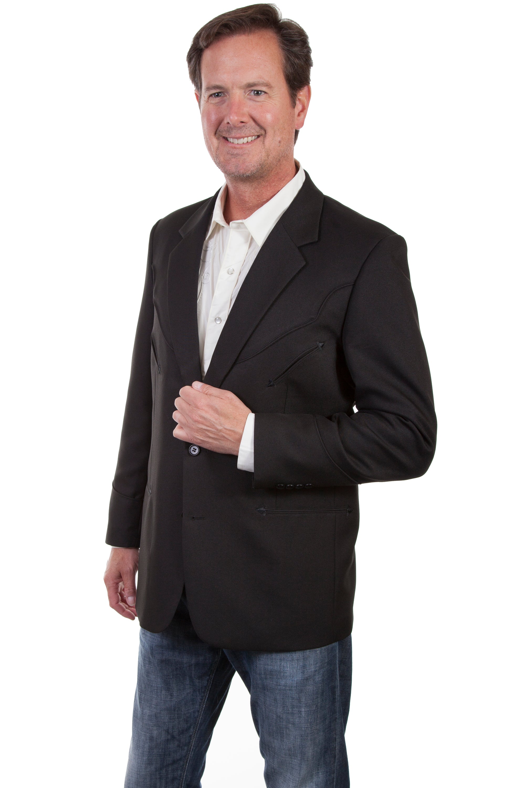 Solid Blazer W/tonal Piping - P-656SX