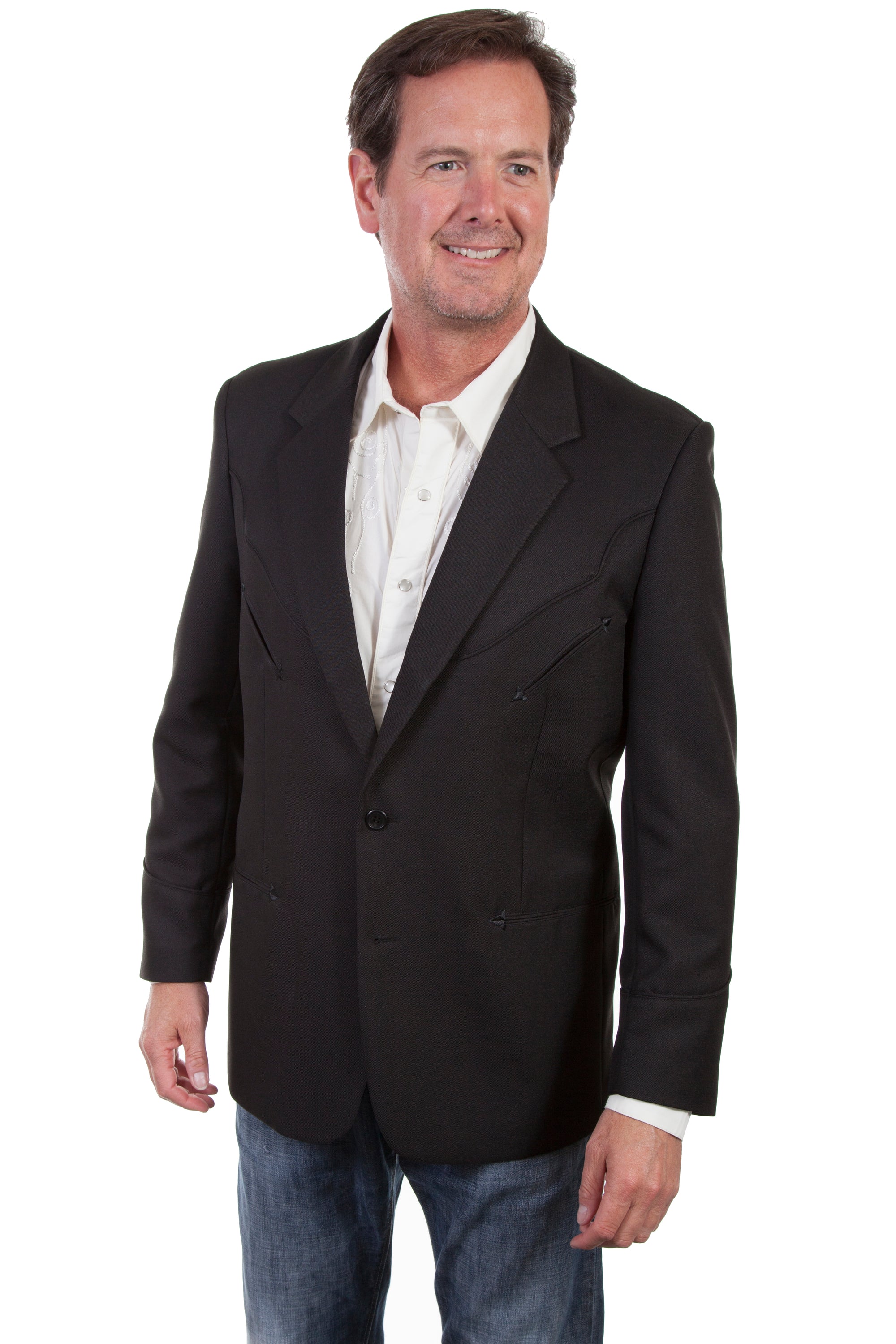 Solid Blazer W/tonal Piping - P-656SX