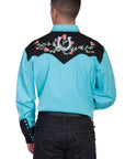 Horseshoe Rose Embroidery Shirt - P-660