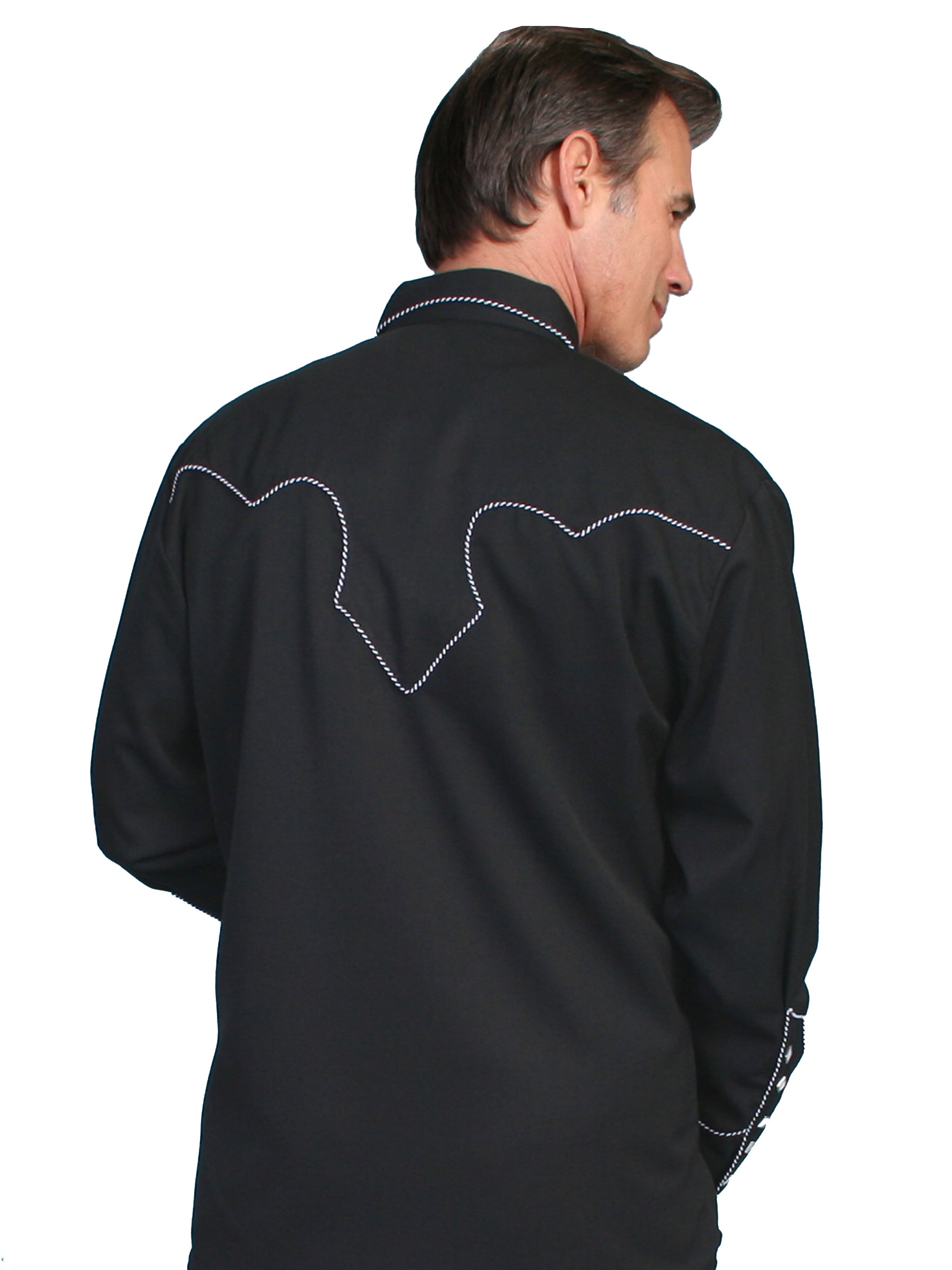 Solid Shirt W/candy Cane Piping - P-726X