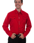 Solid Shirt W/candy Cane Piping - P-726X