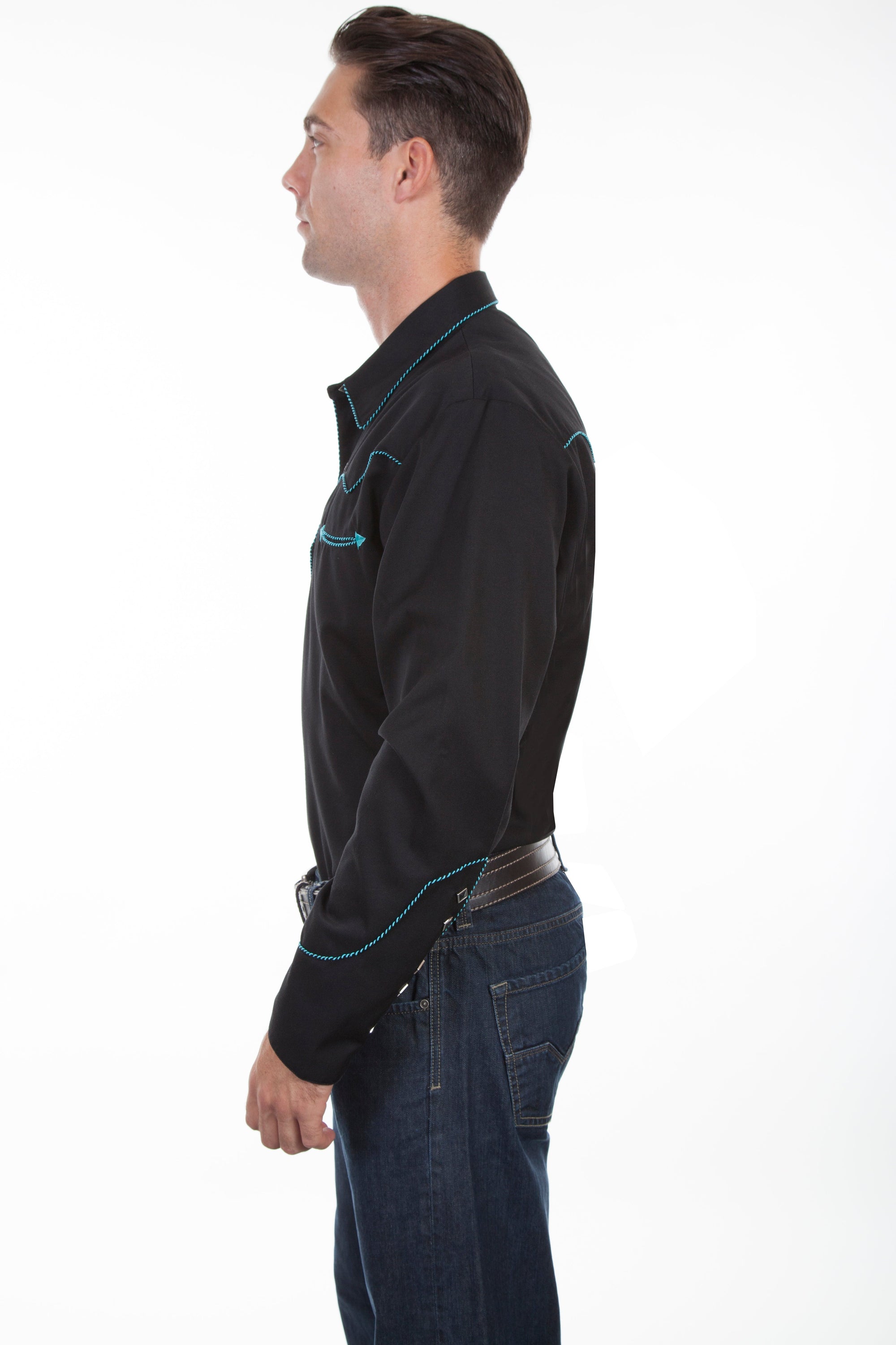 Solid Shirt W/candy Cane Piping - P-726X