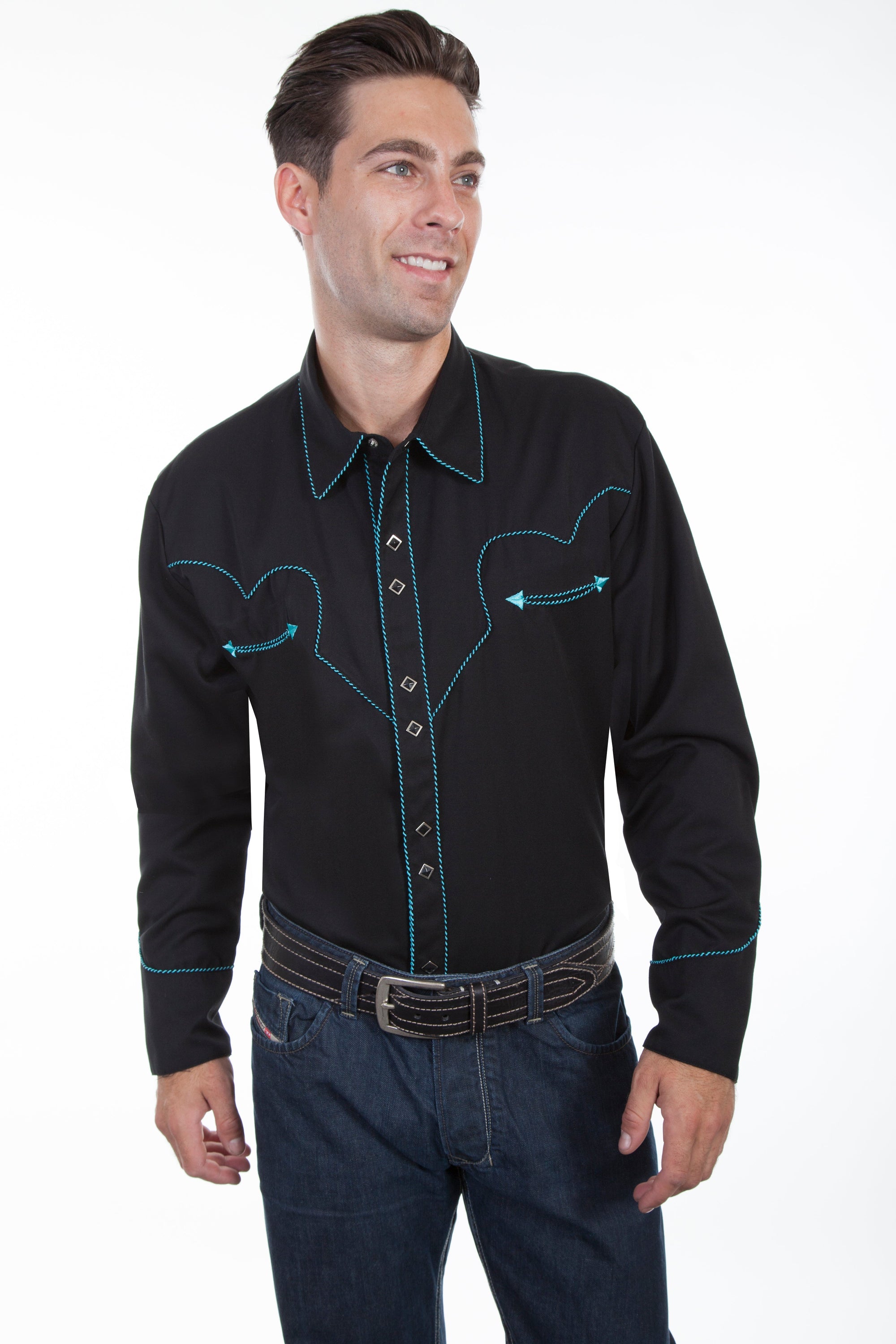 Solid Shirt W/candy Cane Piping - P-726