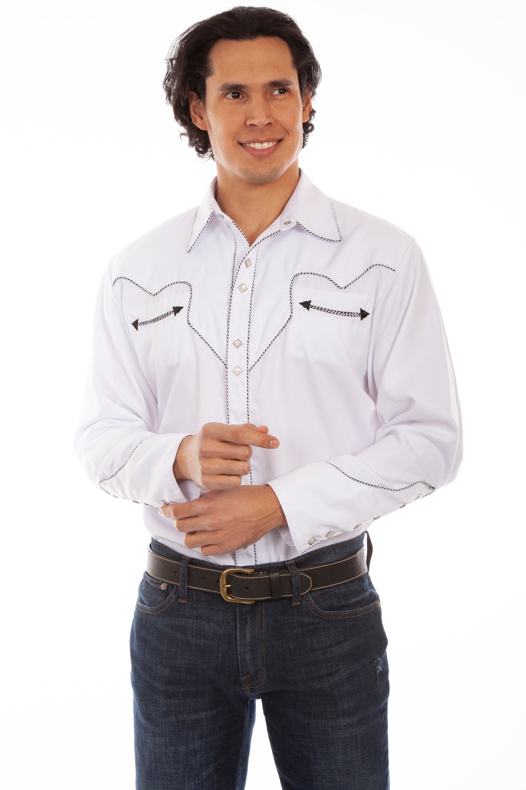 Solid Shirt W/candy Cane Piping - P-726X