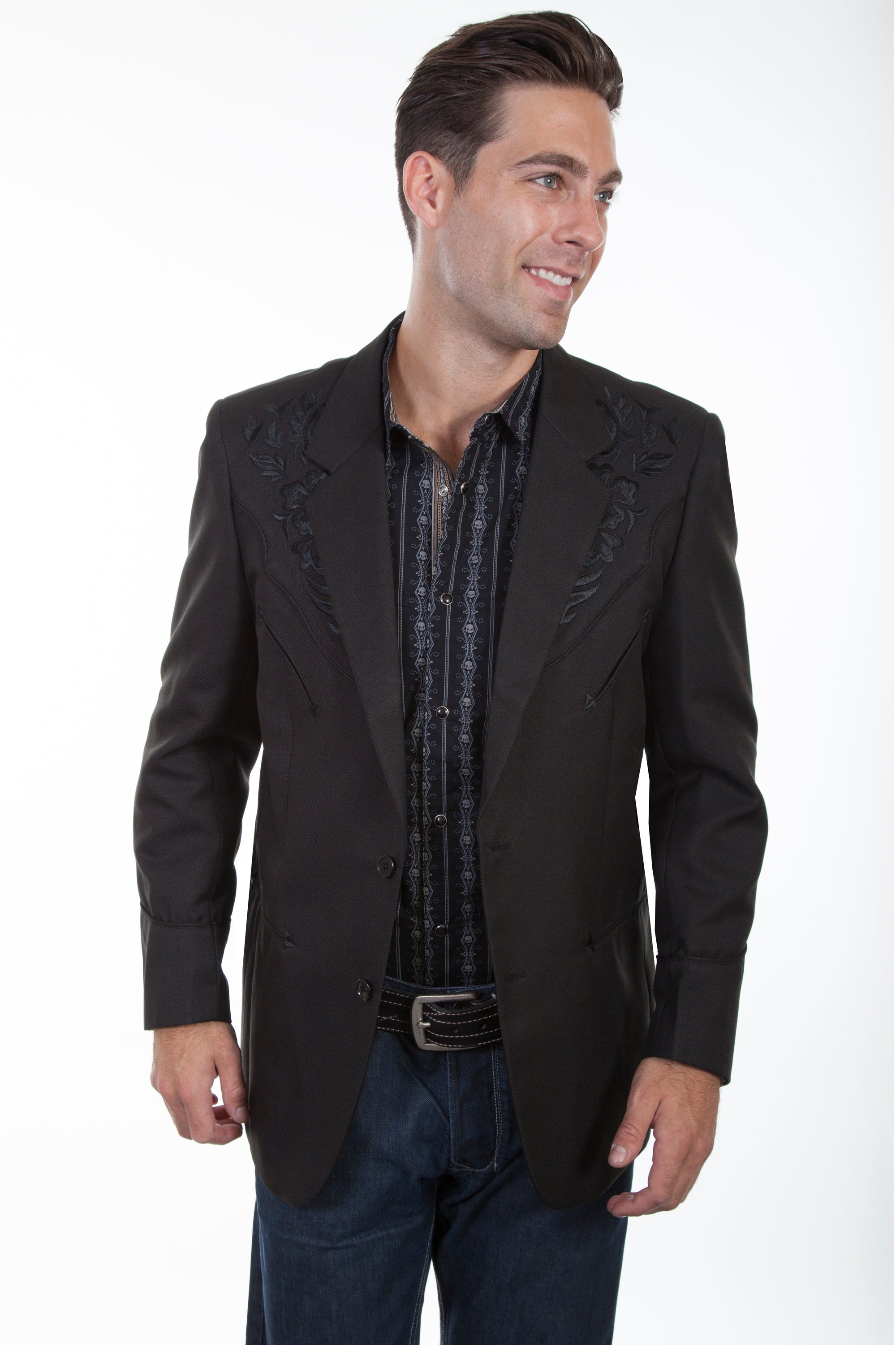 Floral Tonal Emb. Blazer - P-733
