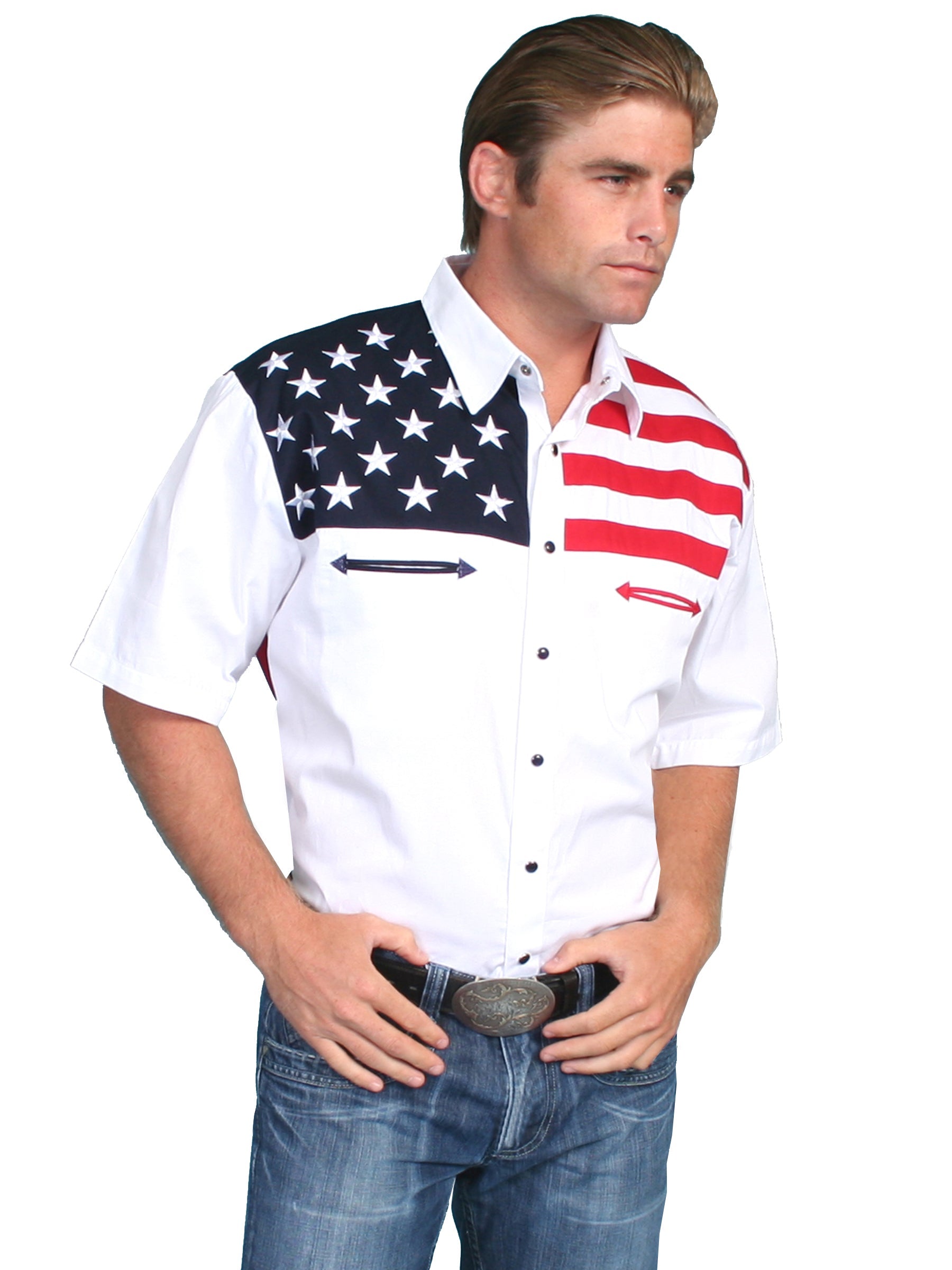 Short Sleeve Color Block Shirt - P-756SSX