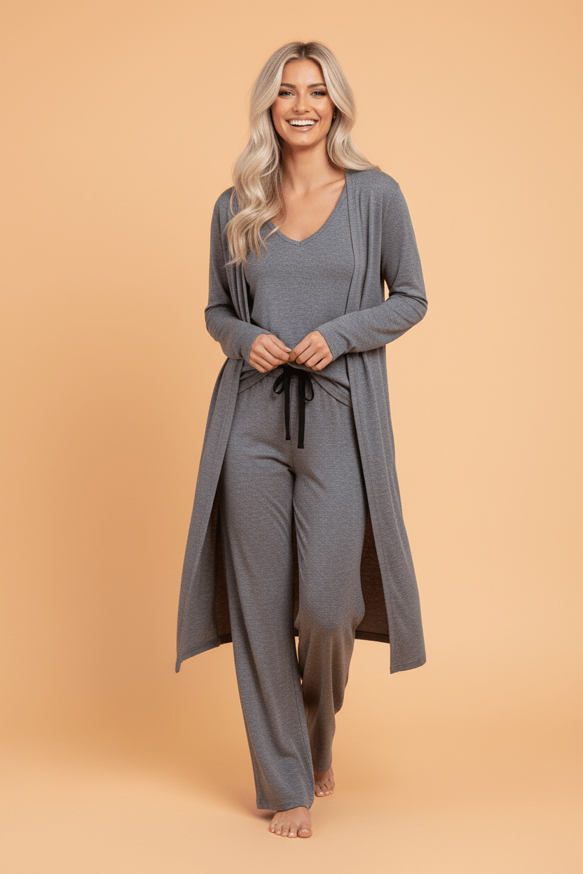 Duster Cardigan T-Shirt &amp; Pants Lounge Set