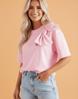 Bow Applique Short Sleeve T-Shirt