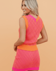 Chevron Stripe Sweater Knit Tank & Mini Skirt Set