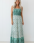 Floral Boho Shirred Cami Maxi Dress