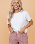 Gingham Plaid High Elastic Waist Shorts