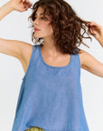 Wabi Sabi Crop Tank - Medium Wash