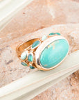Multi Green Stones Golden Statement Ring