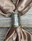 Silver Engraved Floral Wild Rag Slide 