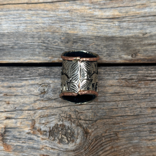 Silver Engraved Coyote N' Cactus Wild Rag Slide 